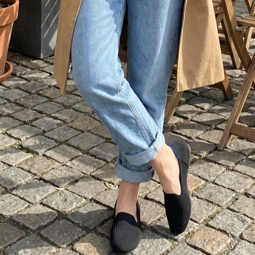 Rothy's Black Slip-On Knit Loafers